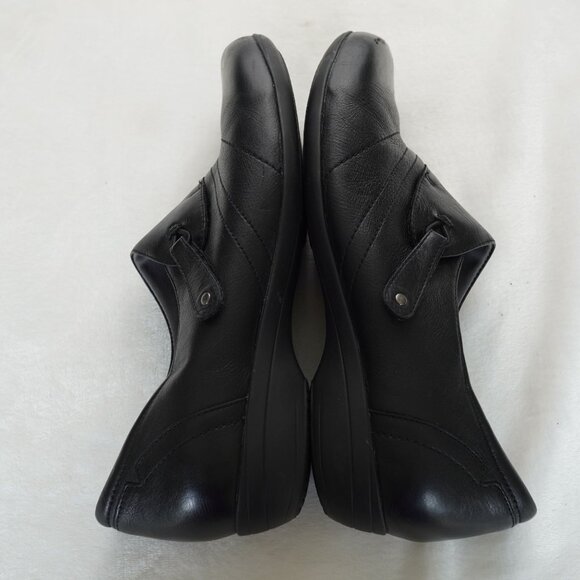 Dansko Black Leather Slip-On Comfort Shoes Size 41 Orthotic Workwear Clogs - Picture 11 of 12